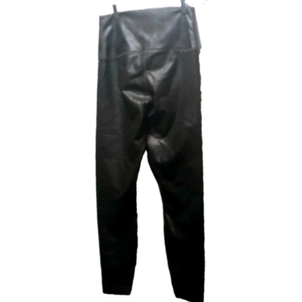 90 DEGREE BY REFLEX FAUX LEATHER HI RISE SUPER STRETCH GRAY LEGGINGS LARGE